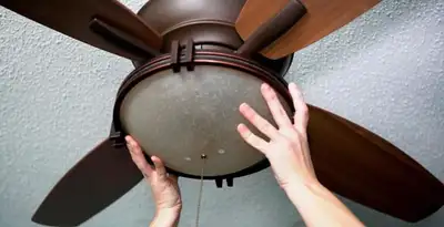 Ceiling fan repair and reinstallation on ceiling mount in Easton, PA