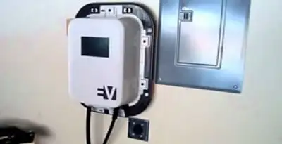 Electric car charger installation with wall-mounted EV charging station in Easton, PA