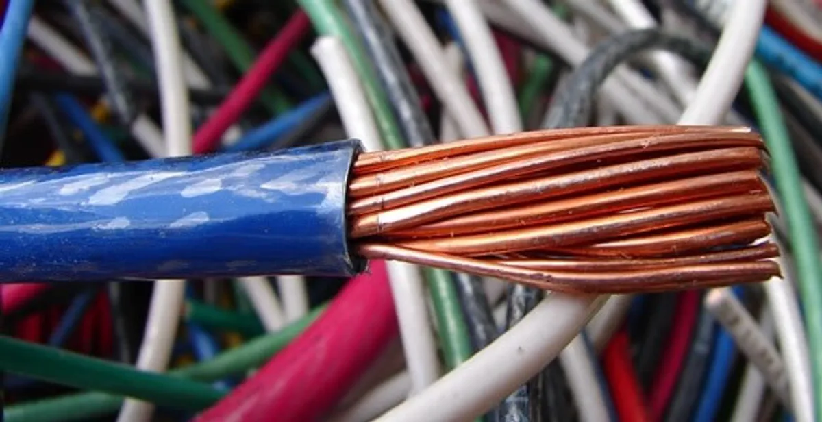 electrical wiring services showing exposed copper conductors and cable preparation in Easton, PA