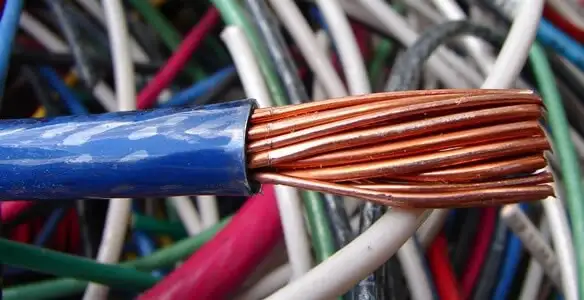 electrical wiring services showing exposed copper conductors and cable preparation in Easton, PA