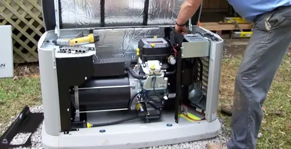 generator installation service showing technician connecting and configuring generator components in Easton, PA