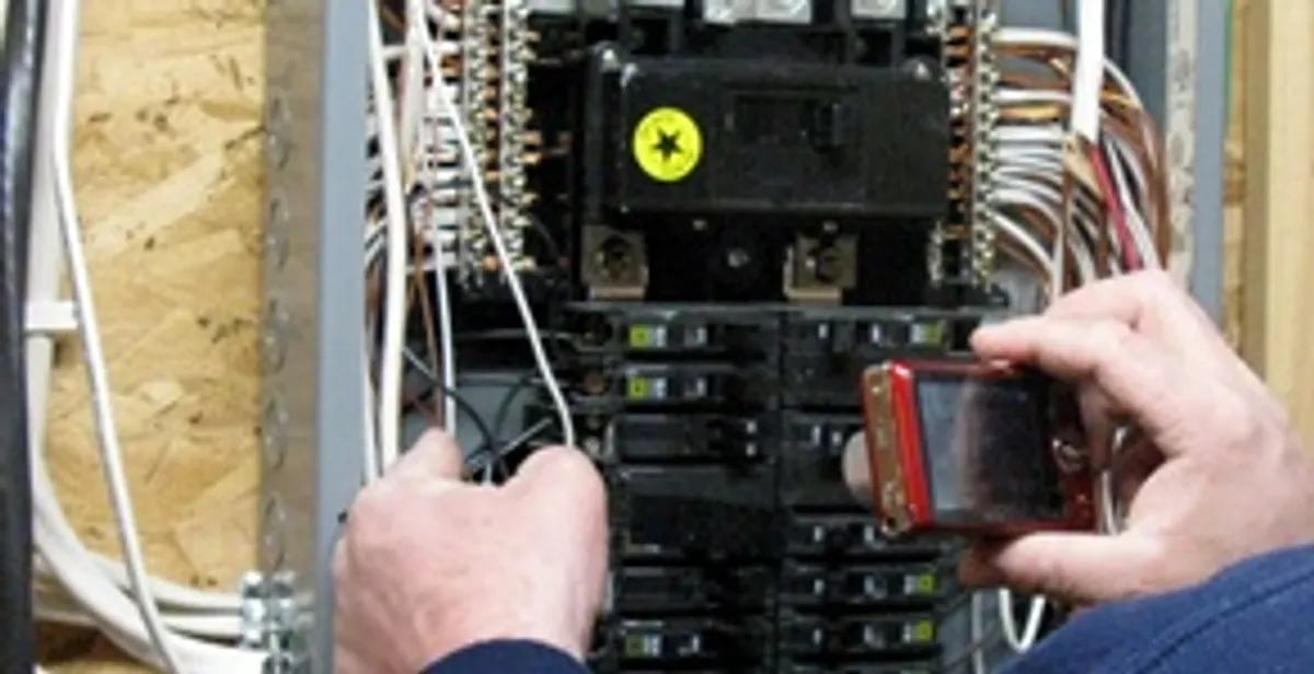 Home electrical inspection of circuit breaker panel by licensed electrician in Easton, PA