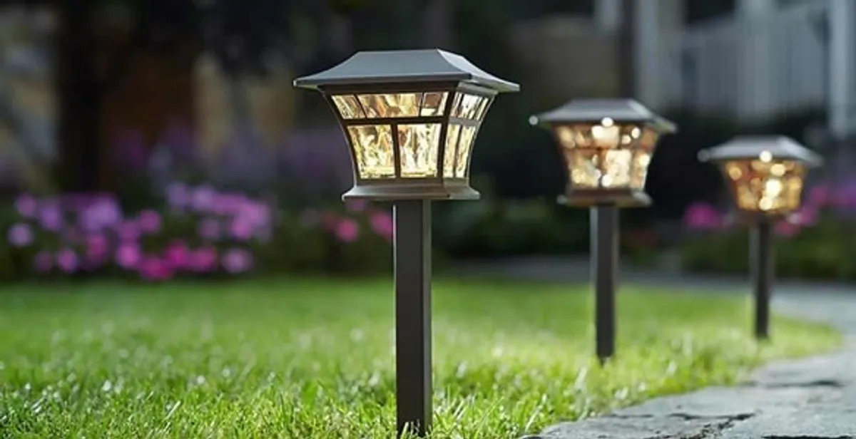 landscape lighting installation services with professionally installed pathway lights in Easton, PA