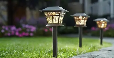 landscape lighting installation services with professionally installed pathway lights in Easton, PA