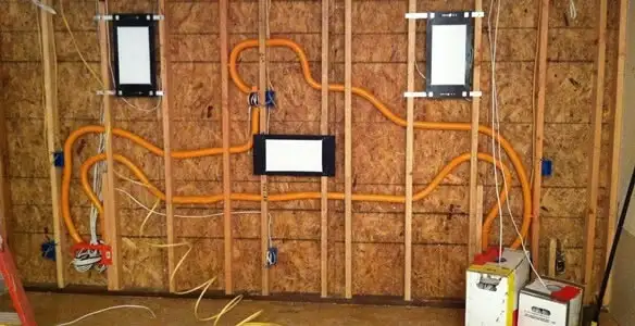 new construction wiring project displaying complete electrical system layout installed by professionals in Easton, PA