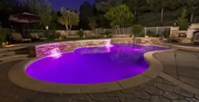 pool light installation and repair services illuminating a residential swimming pool in Easton, PA