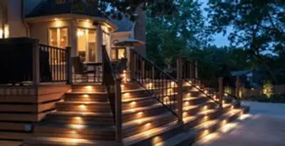 Residential electrician installing outdoor lighting for home safety in Easton, PA